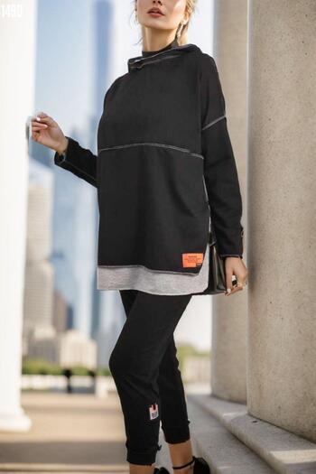 Mossta Black Long Sleeve Two Thread Suit