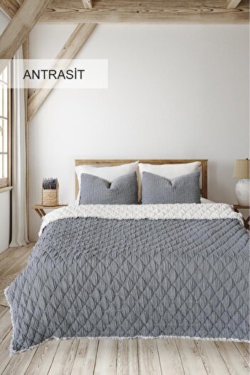 İyi Geceler İstanbul ATLAS %100 PAMUKLU ÇİFT KİŞİLİK MÜSLİN  YATAK ÖRTÜSÜ VE YORGAN SETİ