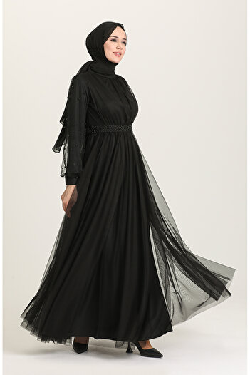 sefamerve Black Pearl Evening Dress - 5514-07