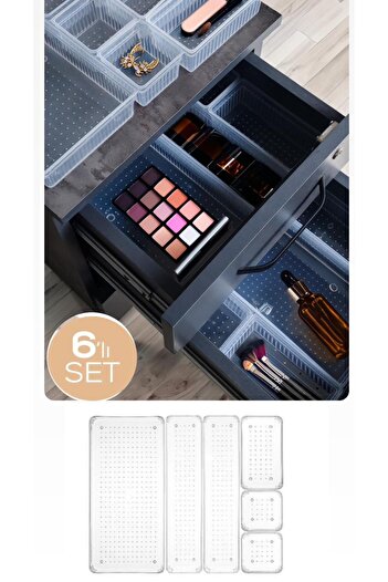 Bayev Bade 6 Pieces Drawer Organizer - Office Organizer Pen Holder Makeup Organizer Box