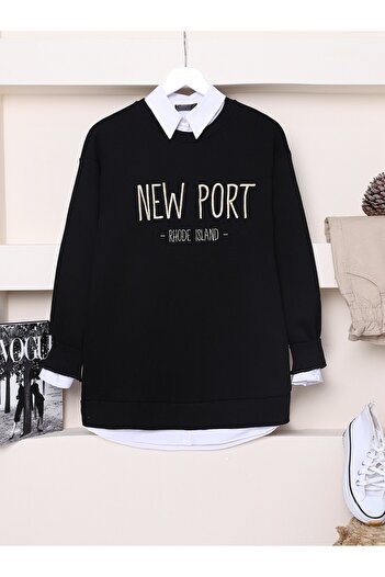 Modamorfo Embossed Embroidered Written Sweat