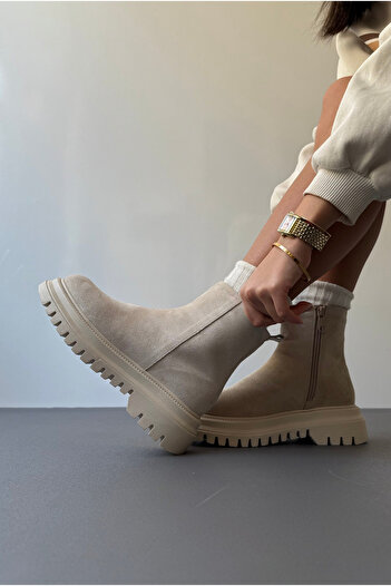 Mupa Shoes Kadın Bot BEJ SÜET