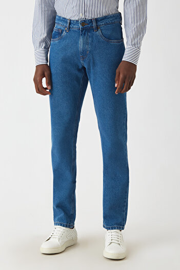Bisse 5 Cepli Mavi Jean Erkek Pantolon