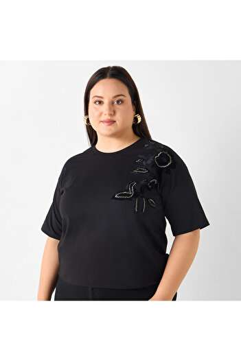 Ulla Popken FLOCK PRINT TEE