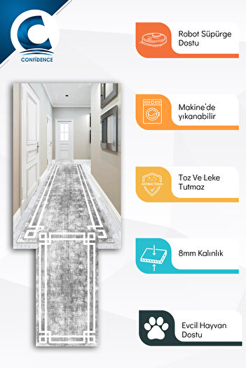 Confidence Home Machine washable non-slip base stain-resistant modern cutting runner kitchen runner carpet runner