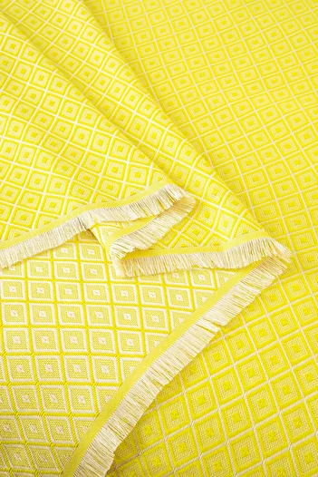 Denizli Concept Yellow Double Diamonds Pike - 100% Cotton - Multi-Purpose Geometric Patterned Bedspread