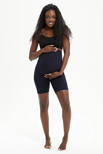 Almila 2021 Model Women's Maternity Leggings - Cotton and Elastane Short Shorts