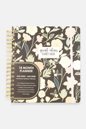 Votum Great Ides Start Here 18 Month Planner Agenda, Black Combo