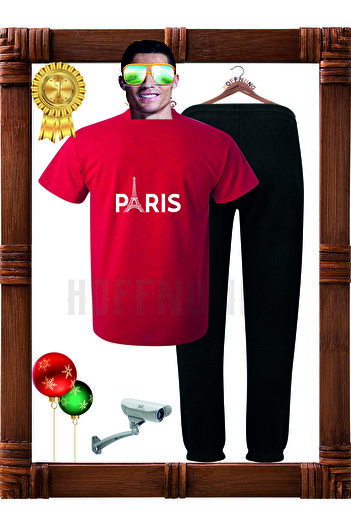 HOFFNUNG Full pants unisex paris eiffel tower new Printed fullpants set