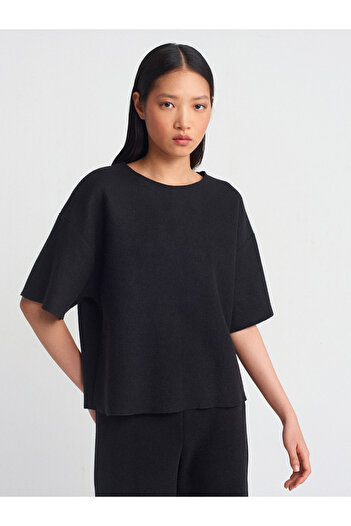 Dilvin 31537 Minge cu nervuri moale-Negru
