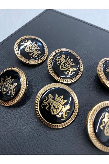 karantuhafiye Trench Coat And Coat Button Metal Set of 6 / Double Lion Model