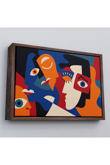 indispensablely Framed Picasso Style Abstract Human Faces Canvas Wall Painting-1195
