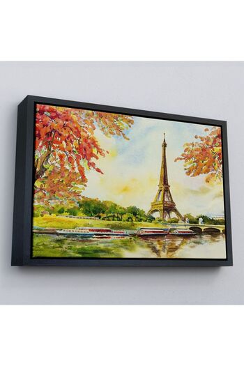 indispensablely Framed Seine River and Eiffel View Oil Painting Decorative Canvas Wall Painting-3564
