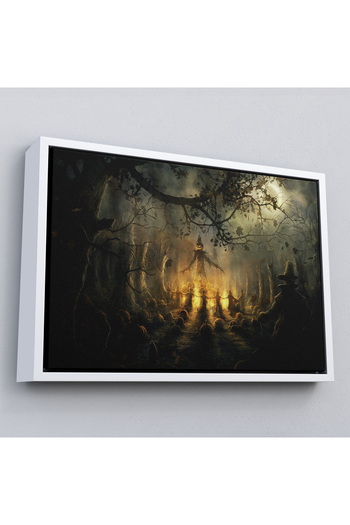 indispensablely Framed Halloween Party Scary Spooky Wall Decor Painting-5194