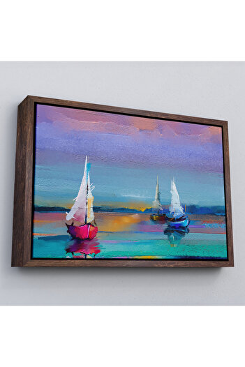 indispensablely Framed Sailboats in the Sea Oil Painting View Decorative Canvas Wall Painting-3616