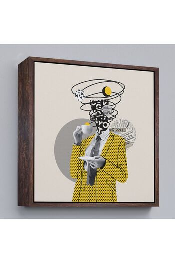 indispensablely Framed Coffee Drinking Comic Book Hero Pop Art Painting-5801
