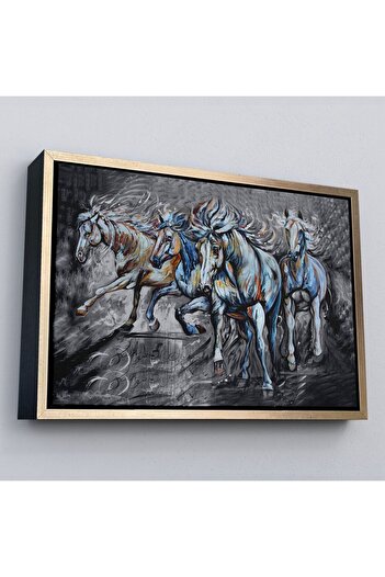 indispensablely Framed Running Horses Decorative Wall Painting-3468