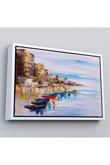indispensablely Framed Mykonos Harbor Wall Painting-1209
