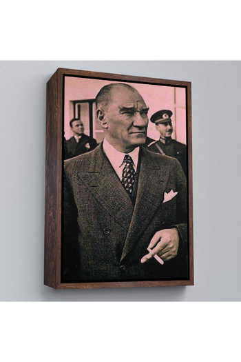 indispensablely Framed Ataturk Portrait Painting Mustafa Kemal Atatürk Rectangular Decorative Canvas Painting-132