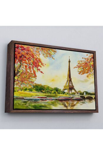indispensablely Framed Seine River and Eiffel View Oil Painting Decorative Canvas Wall Painting-3564