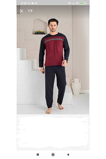 MİRELLA %100 Pamuklu Penye Uzunkollu Erkek Pijama Takımı