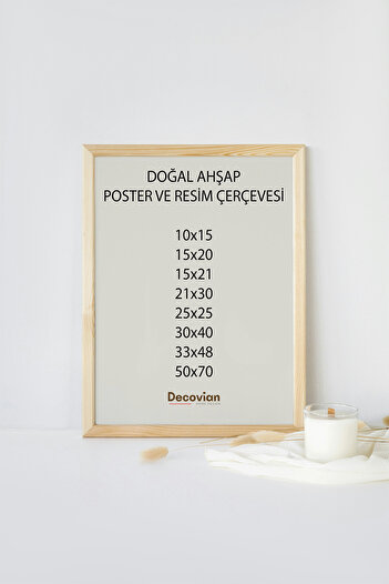 DecovianHomeDesign Doğal Ahşap Çerçeve - Poster Çerçevesi - Resim Belge Çerçevesi- Diploma Çerçevesi ( Postersiz)