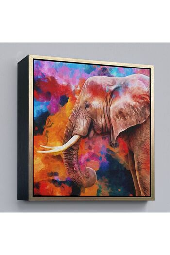 indispensablely Framed Colorful Elephant Oil Painting View Decorative Canvas Wall Painting-5842