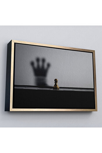 indispensablely Framed Chess Shadow Crown Canvas Wall Art, Dorm and Office Decor-5390