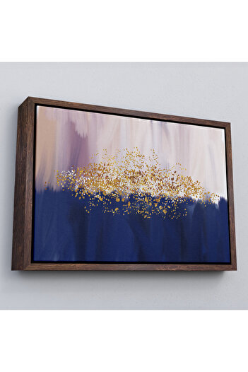 indispensablely Framed Blue and Gold Harmony Modern Canvas Painting-5045