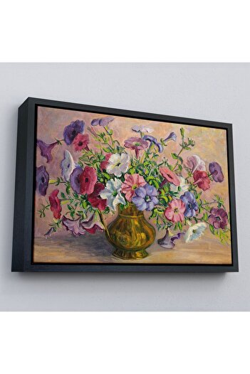 indispensablely Flowers in a Vase with Frame Vintage Oil Painting View Decorative Canvas Wall Painting-3672