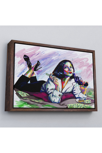 indispensablely Framed Armed  Girl Pop Art Decorative Wall Painting-3530