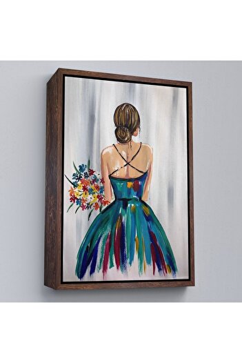 indispensablely Women's Decorative Wall Painting with Framed Colorful Flowers -6257