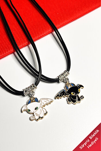 The Collection Anime - How to Train Your Couple Dragon, the Light's Fury Friendship Best Friends Couple Necklace