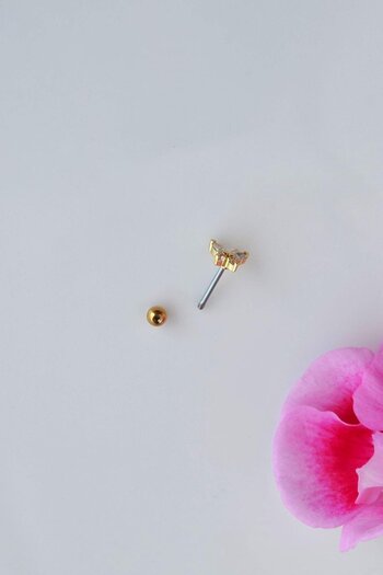 Sacce Scarves&Accessories Gold Renkli Kelebek Figürlü Piercing Helix Kıkırdak Conch Lob