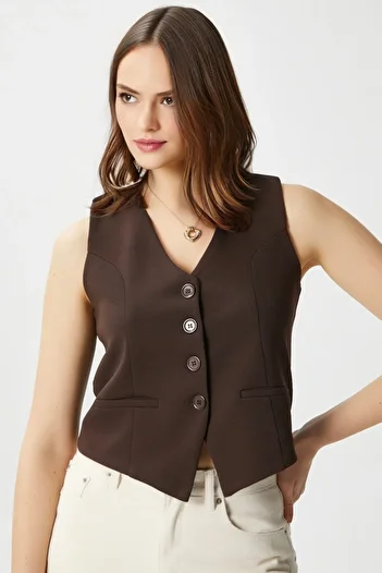 Ritnice Women's Milena Lined Brown Vest