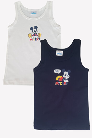 Disney Navy Blue and White 2-Piece Undershirt 100% Cotton