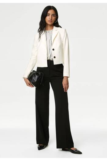 Marks & Spencer Tailored Fit Crop Yün Blazer Ceket