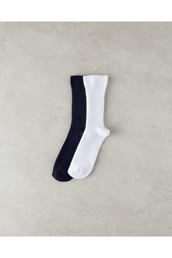 English Home Meri Women's Black-White 2-Piece Socks Set