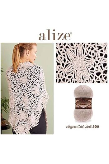 Ravepi Collection Alize Angora Gold 5-Pack Color Code: 681 Light Salmon/100 Gr - 550 m