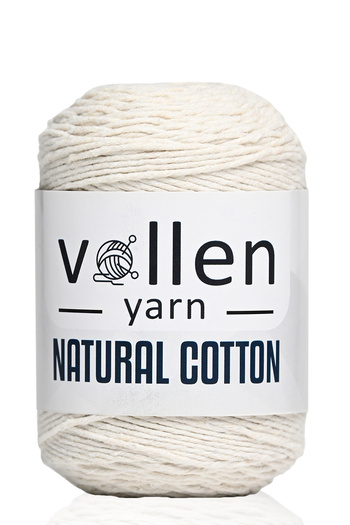 vollen yarn 100Gr/200Mt Premium Natural Cotton Amigurumi and Punch Yarn, Crochet Hand Knitting Yarn, Cream