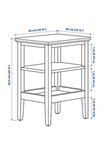 IKEA IDANÄS yan sehpa, beyaz, 46x36 cm