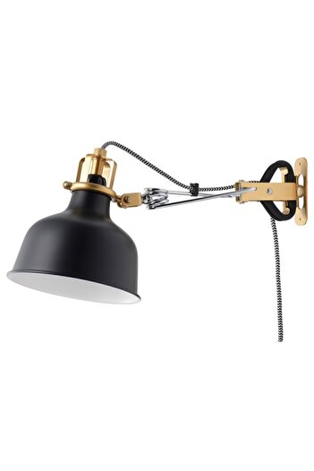 IKEA Duvar Lambası Aplik Armatür Siyah Ranarp