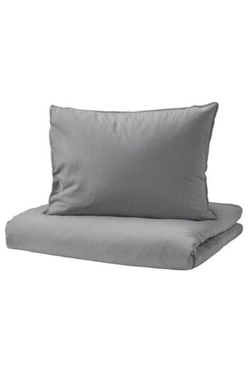 IKEA Vitpa Home Angslilja Double Duvet Cover Set, Gray