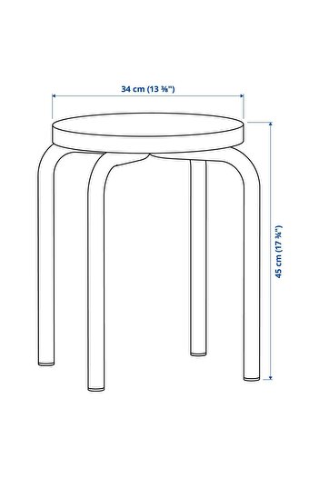 IKEA Çam Tabure Turuncu Renk 45 Cm Yuvarlak Tabure Tekli