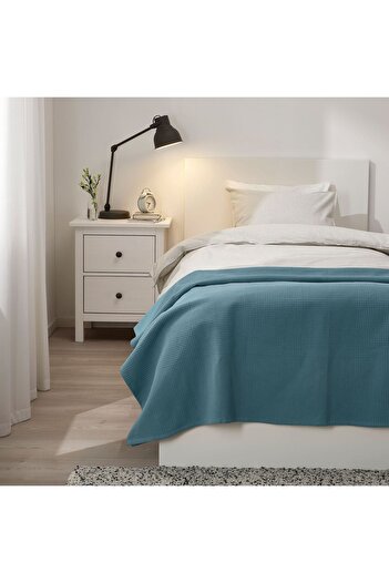 IKEA cuvertură de pat din bumbac, albastru deschis, 150x250 cm