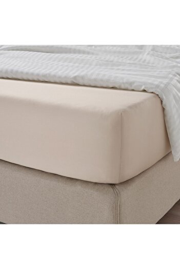 IKEA sheet with elastic band, light beige, 90x200 cm
