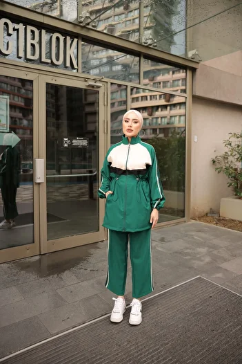 MİMİ Luxury Wear Σετ Φούτερ Hijab με φερμουάρ - Σετ των δύο