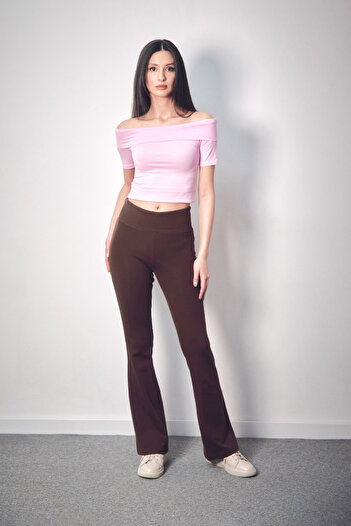 Fulla Moda Панталон с висока талия и еластична талия