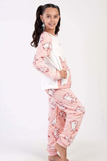 VİENETTA Kız Çocuk Uzun Kol Welsoft Pembe Pijama Takım C9T2N0O403