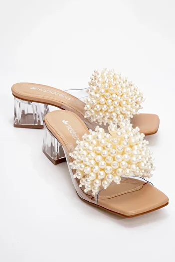 Ccway Pearl Women's Heeled Slippers - Ten Skin